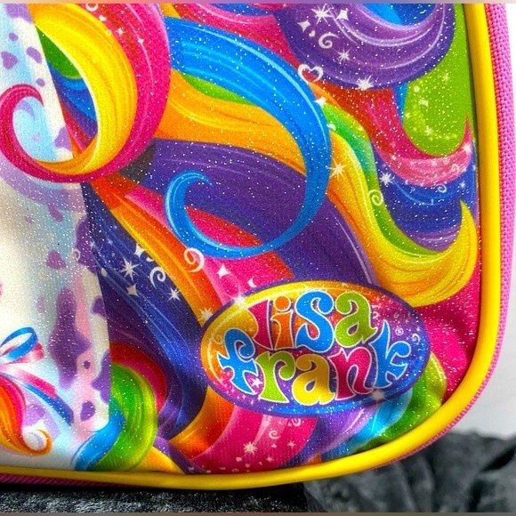 Lisa Frank Pink Sparkle Rainbow Majesty Horse Insulated Lunch Bag Box Tote Purse - Picture 3 of 8